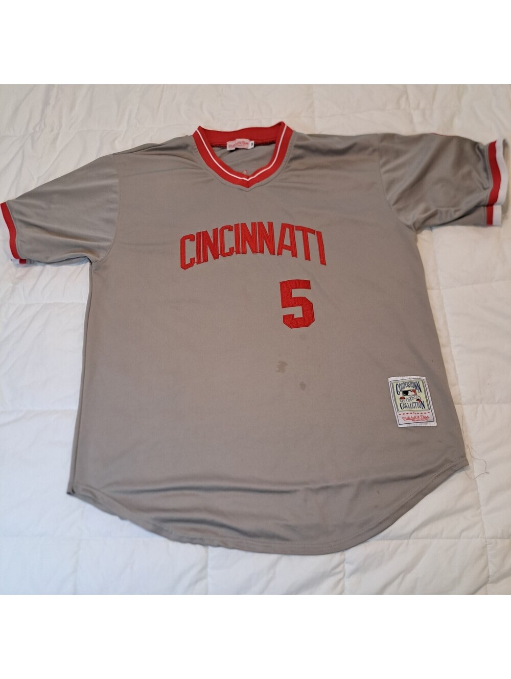Vintage Johnny Bench Cincinnati Reds #5 Jersey Sz 56 Mitchell & Ness